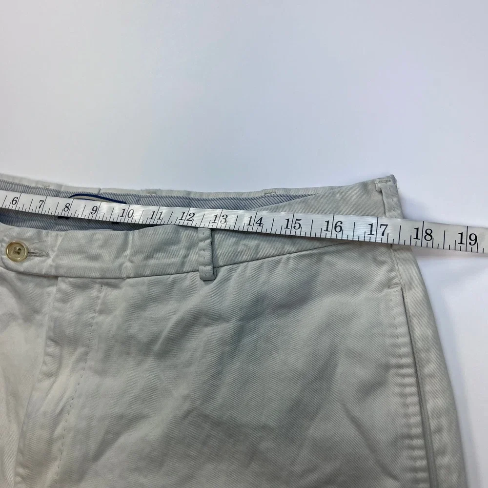 Peter Millar‎ Chino Shorts Mens 36 Stone Pima Cotton Flat Front Golf Casual